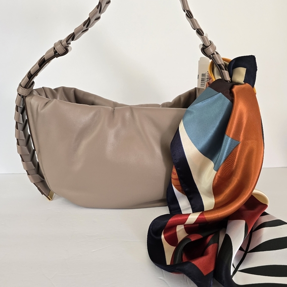 Stella McCartney Braided Puff Shoulder Bag Moss Tan Grey - Picture 1 of 16
